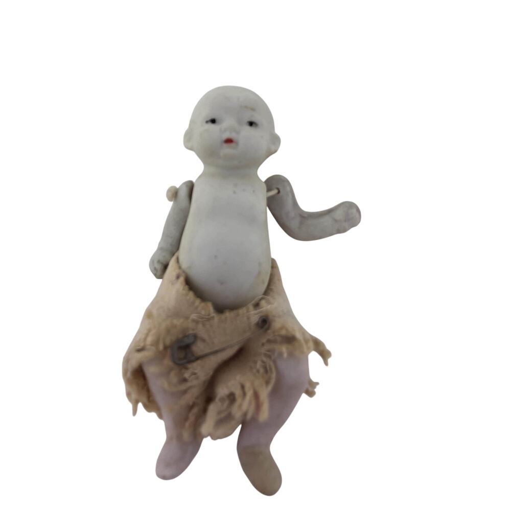 Japanese Bisque Porcelain Jointed Miniature Baby Doll Jointed Limbs 3.75"